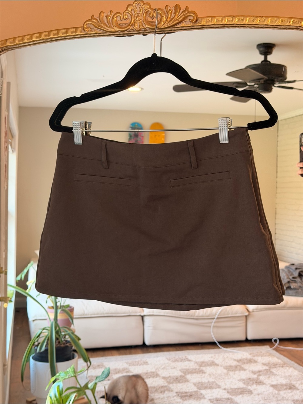 White Fox Only Acting Mini Skirt Charcoal NWT Size M
